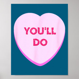 Poster Cœurs de bonbons drôles de la Saint-Valentin que v