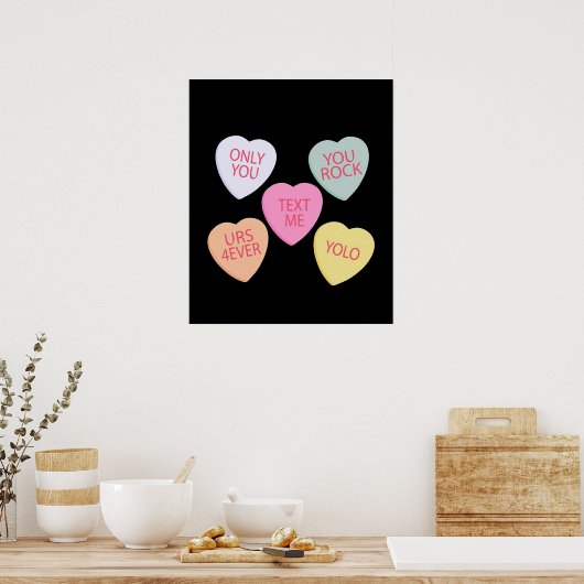 Poster Coeurs de conversation de la Saint-Valentin (Cuisine)