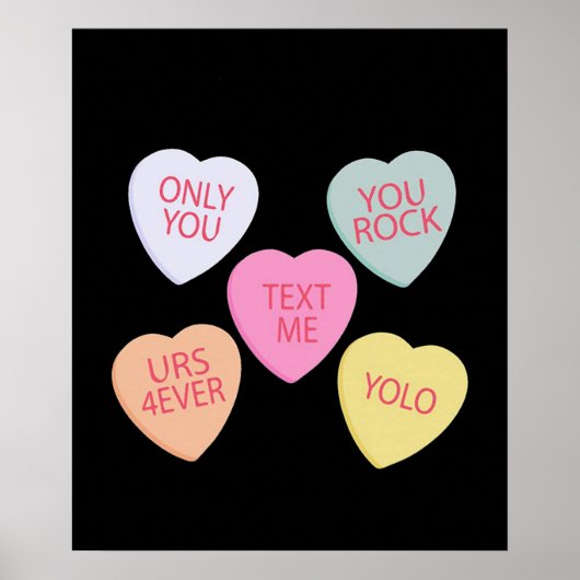 Poster Coeurs de conversation de la Saint-Valentin (Devant)