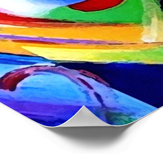 Poster Coeurs de couleur numérique (Coin)