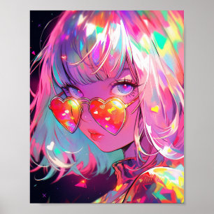 Poster Coeurs de fille Anime