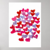 Poster Coeurs de la Saint Valentin - violet et magenta (Devant)