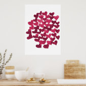 Poster Coeurs de la Saint Valentin - viva magenta (Cuisine)