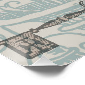 Poster Cœurs de Lapin Blanc Alice Classique (Coin)