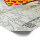 Poster Cœurs de Lapin Blanc Alice Classique (Coin)