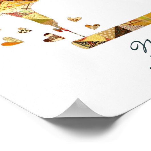 Poster Coeurs de machine à coudre Patchwork (Coin)