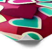 Poster Coeurs de papier coloré Abstraits (Coin)