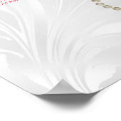 Poster Cœurs de perle et roses Mariage damassé (Coin)