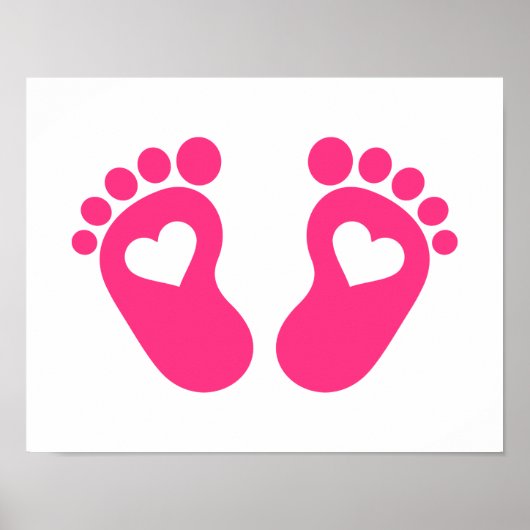Poster Coeurs de pieds de bébé (Devant)