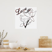 Poster Cœurs de roses d'amour véritable Saint-Valentin jo (Cuisine)
