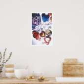 Poster Coeurs de verre Aimer aquarelle (Cuisine)