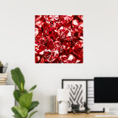Poster Coeurs Diamants en Cristal Rouge (Bureau à domicile)