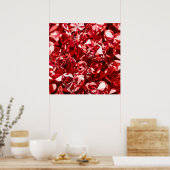 Poster Coeurs Diamants en Cristal Rouge (Cuisine)
