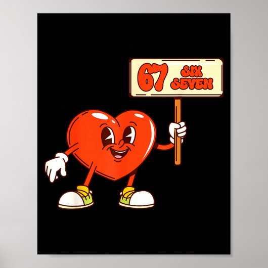 Poster Cœurs drôles 67 Saint-Valentin Six Sept Mème Gen A (Devant)