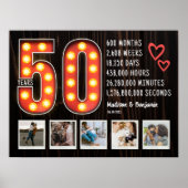 Poster Coeurs du 50e anniversaire Retro Collage photo per (Devant)