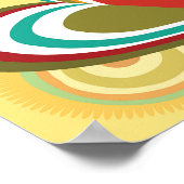 Poster Coeurs et cercles Boho rétro les années 70 Motif S (Coin)