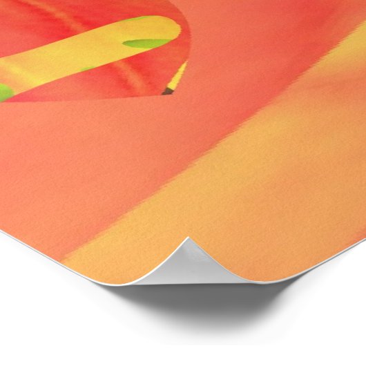 Poster Coeurs et fleurs Couleurs Sunburst (Coin)