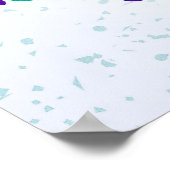 Poster Coeurs et oiseaux turquoise et violette Imprimer (Coin)