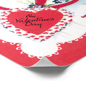 Poster Coeurs, fleurs et ruban de la Saint-Valentin vinta (Coin)