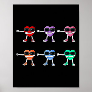 Poster Coeurs Flossants Valentines Jour Floss Comme Un Bo