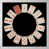 Poster Coeurs Jouer aux cartes Cercle (Devant)