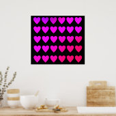 Poster Coeurs mignons rose et violet (Cuisine)