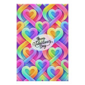 Poster Cœurs modernes colorés motif Saint-Valentin (Devant)