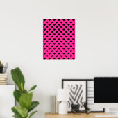 Poster Coeurs noirs Arrière - plan rose chaud Polka Dot H (Bureau à domicile)