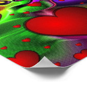 Poster Coeurs psychédéliques (Coin)