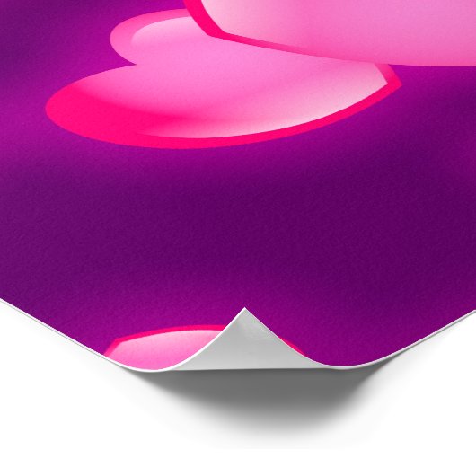 Poster Coeurs roses (Coin)