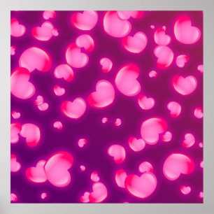 Poster Coeurs roses