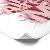 Poster *~* Coeurs roses Ap85 Loi d'attraction Manifestati (Coin)