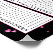 Poster Coeurs roses Perpetual Anniversaire Calendrier Pos (Coin)