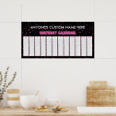 Poster Coeurs roses Perpetual Anniversaire Calendrier Pos (Cuisine)