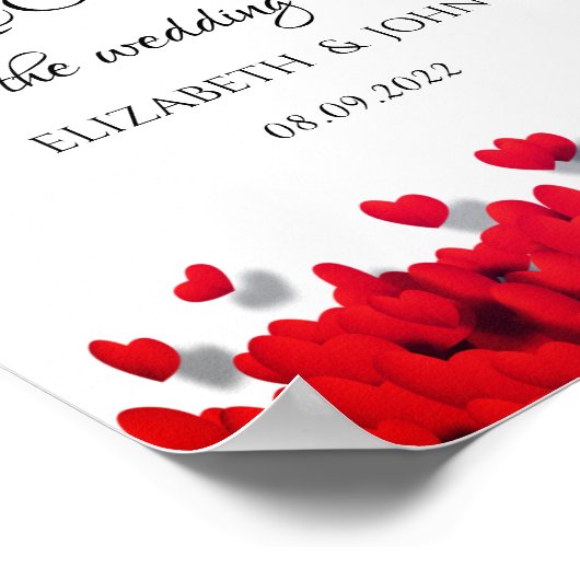 Poster Coeurs rouges élégants (Coin)