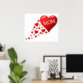 POSTER COEURS ROUGES POUR MOM (Bureau à domicile)