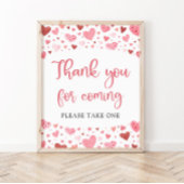 Poster Coeurs Rouges Roses Valentine Merci Pour Venir