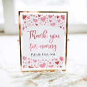 Poster Coeurs Rouges Roses Valentine Merci Pour Venir