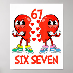 Poster Cœurs Saint-Valentin Drôle Six Sept 6 7 Mème Gen A