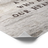 Poster Cœurs sculptés Rustique Panneau À la mémoire de ce (Coin)