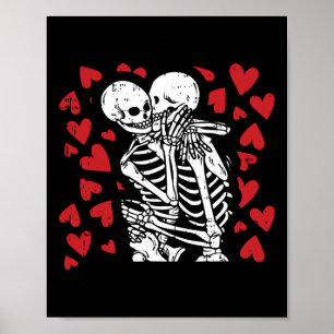 Poster Coeurs serrés Valentines Jour Bones mignons Amour