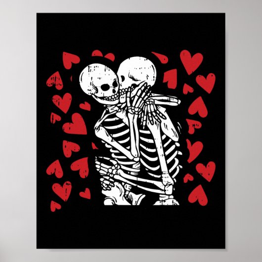 Poster Coeurs serrés Valentines Jour Bones mignons Amour (Devant)