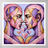 Poster Coeurs tissés (Devant)