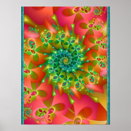 Poster Coeurs tournants colorés (Devant)