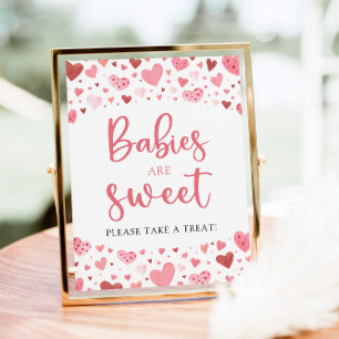 Poster Coeurs Valentine Baby shower Bébés sont doux signe