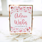 Poster Coeurs Valentine Baby shower Conseils et souhaits