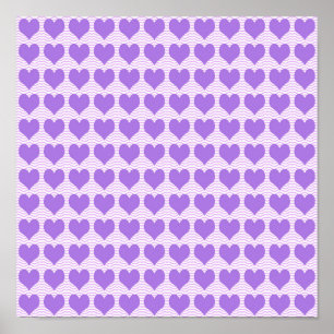 Poster Cœurs violets