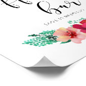 Poster Coffe bar design fleuri signe mariage (Coin)