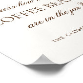 Poster Coffe Combien de haricots Fête des mariées Jeu (Coin)