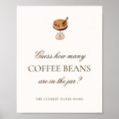 Poster Coffe Combien de haricots Fête des mariées Jeu (Devant)